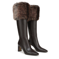 SYLVIA COZY FUR CUFF KNEE HIGH BOOT