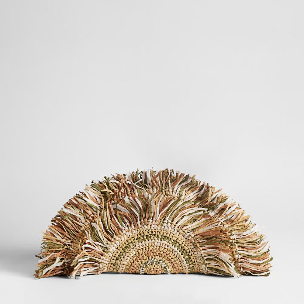 Lily Raffia Fringe Clutch
